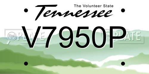 V7950P Tennessee License Plate