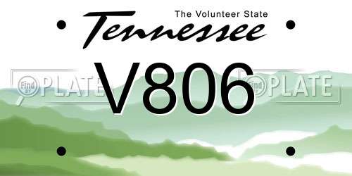 V806 Tennessee License Plate