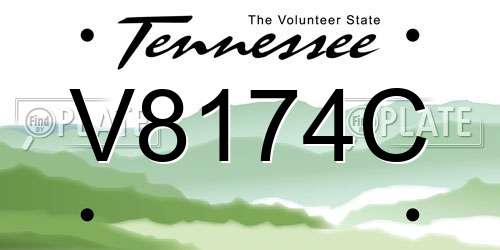 V8174C Tennessee License Plate
