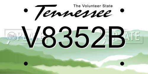 V8352B Tennessee License Plate