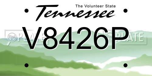V8426P Tennessee License Plate