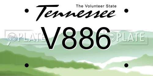 V886 Tennessee License Plate