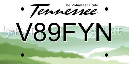 V89FYN Tennessee License Plate