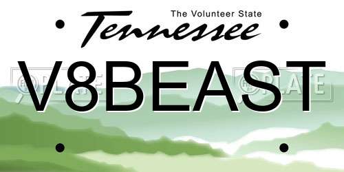 V8BEAST Tennessee License Plate