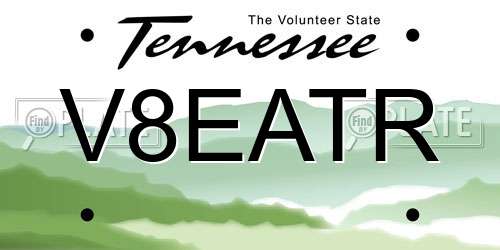 V8EATR Tennessee License Plate