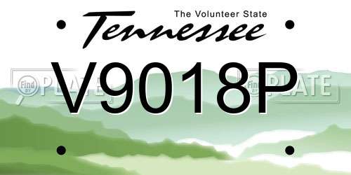 V9018P Tennessee License Plate