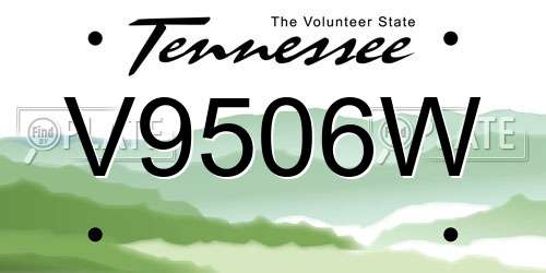 V9506W Tennessee License Plate