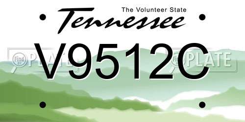 V9512C Tennessee License Plate