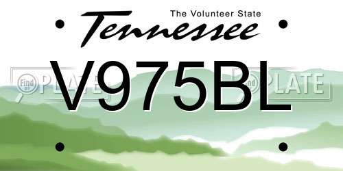 V975BL Tennessee License Plate