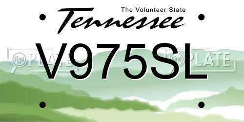 V975SL Tennessee License Plate