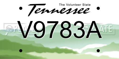 V9783A Tennessee License Plate