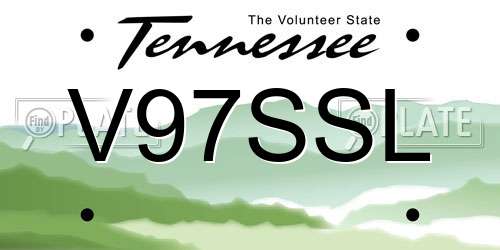 V97SSL Tennessee License Plate