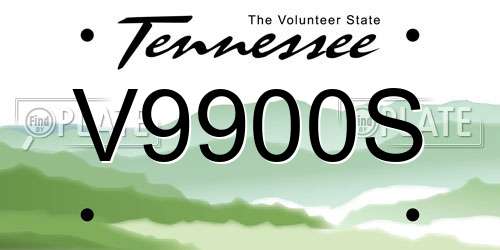 V9900S Tennessee License Plate