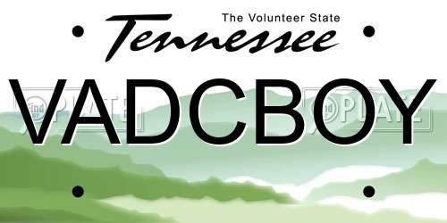 VADCBOY Tennessee License Plate