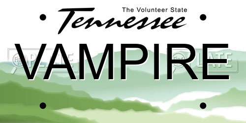 VAMPIRE Tennessee License Plate