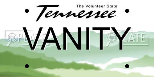 VANITY Tennessee License Plate