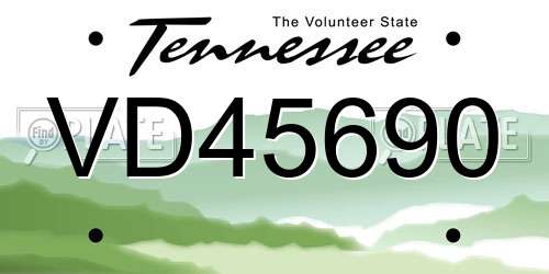 VD45690 Tennessee License Plate