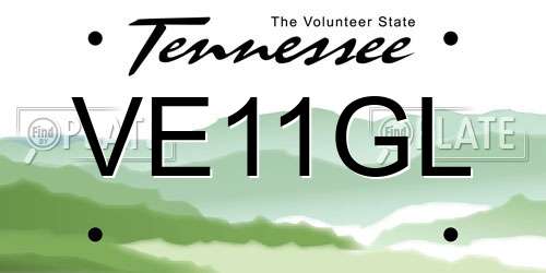 VE11GL Tennessee License Plate