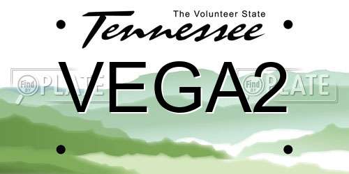 VEGA2 Tennessee License Plate