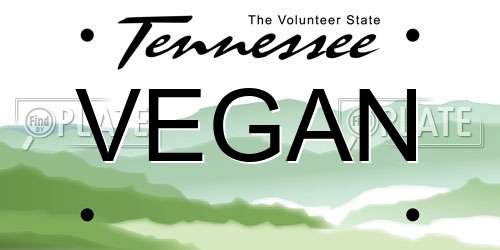 VEGAN Tennessee License Plate
