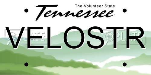 VELOSTR Tennessee License Plate