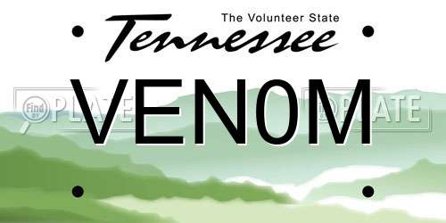 VEN0M Tennessee License Plate