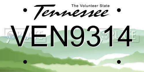 VEN9314 Tennessee License Plate
