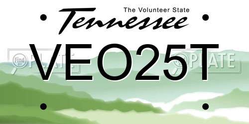 VEO25T Tennessee License Plate
