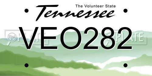 VEO282 Tennessee License Plate