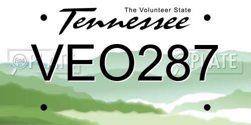 VEO287 Tennessee License Plate