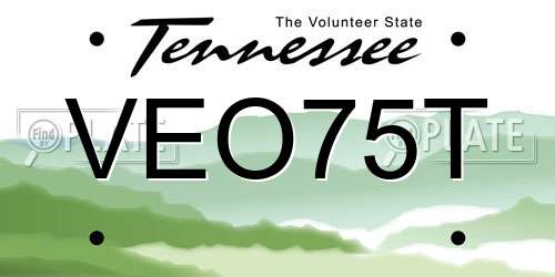 VEO75T Tennessee License Plate