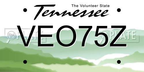 VEO75Z Tennessee License Plate