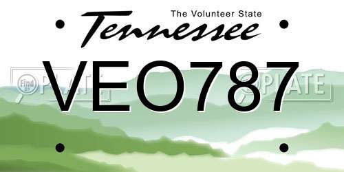 VEO787 Tennessee License Plate
