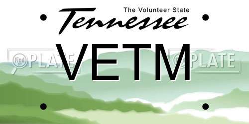 VETM Tennessee License Plate