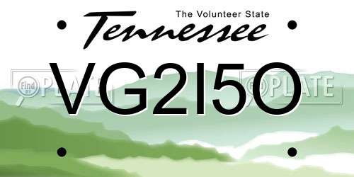 VG2I5O Tennessee License Plate