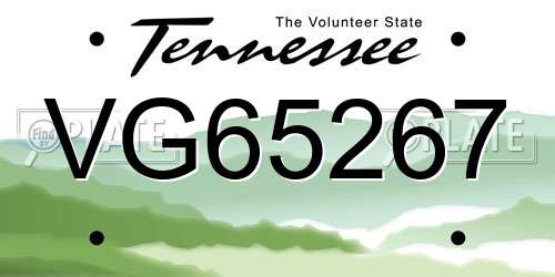 VG65267 Tennessee License Plate