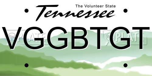 VGGBTGT Tennessee License Plate