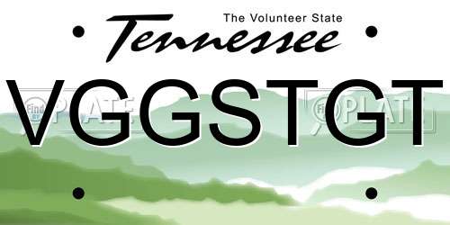 VGGSTGT Tennessee License Plate