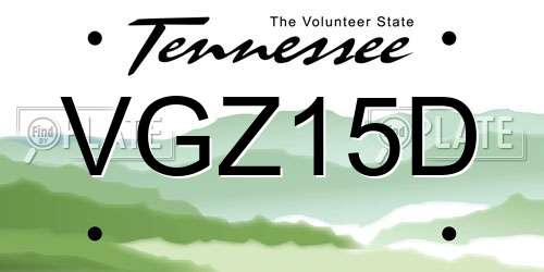 VGZ15D Tennessee License Plate