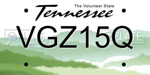 VGZ15Q Tennessee License Plate