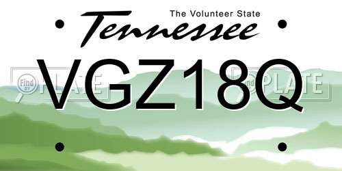 VGZ18Q Tennessee License Plate