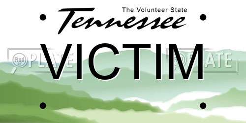 VICTIM Tennessee License Plate
