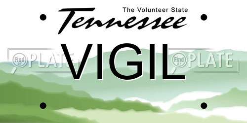 VIGIL Tennessee License Plate
