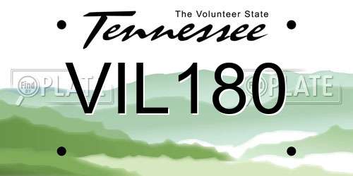VIL180 Tennessee License Plate