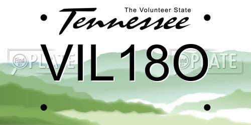 VIL18O Tennessee License Plate