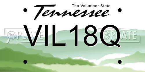 VIL18Q Tennessee License Plate