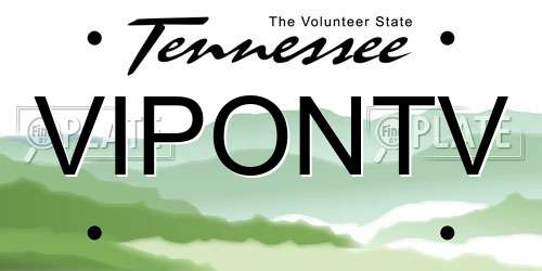 VIPONTV Tennessee License Plate