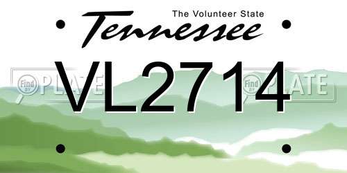 VL2714 Tennessee License Plate