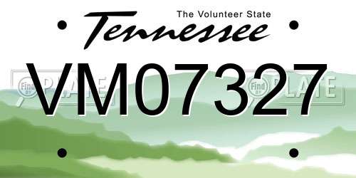 VM07327 Tennessee License Plate