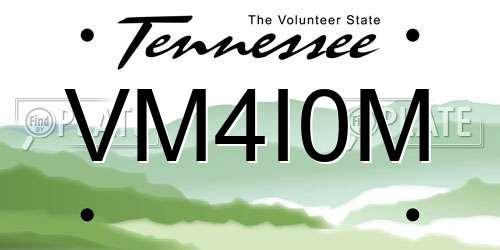 VM4I0M Tennessee License Plate